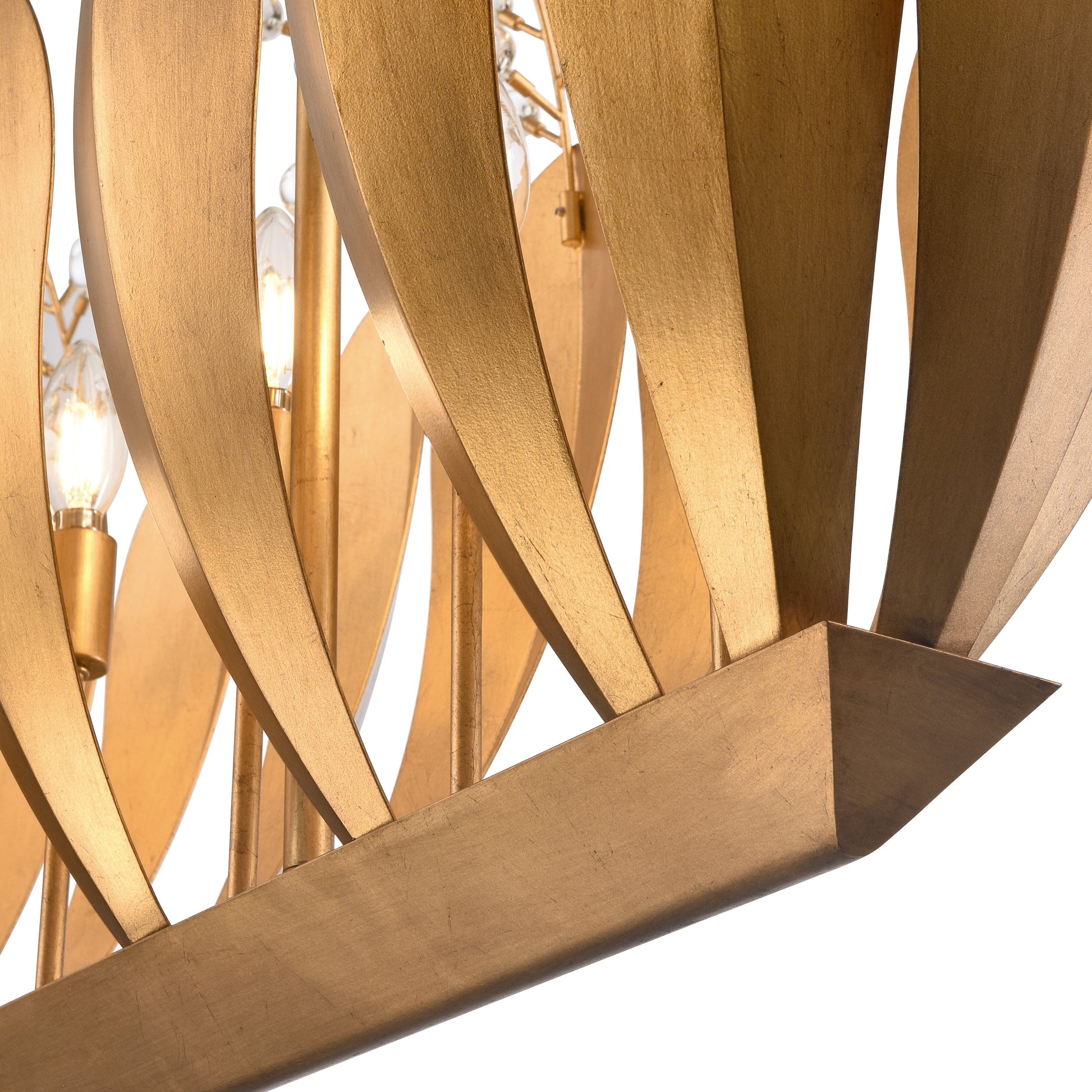 Arabela Callista antique gold leaf linear chandelier 85130-7 view 4