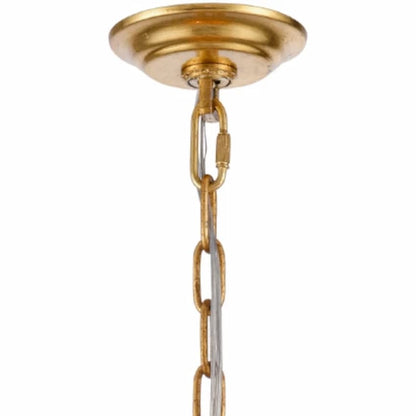 Arabela Lighting Callista 85132-9 luxury chandelier with clear crystal detailing, curved gold leaves and sophisticated botanical silhouette