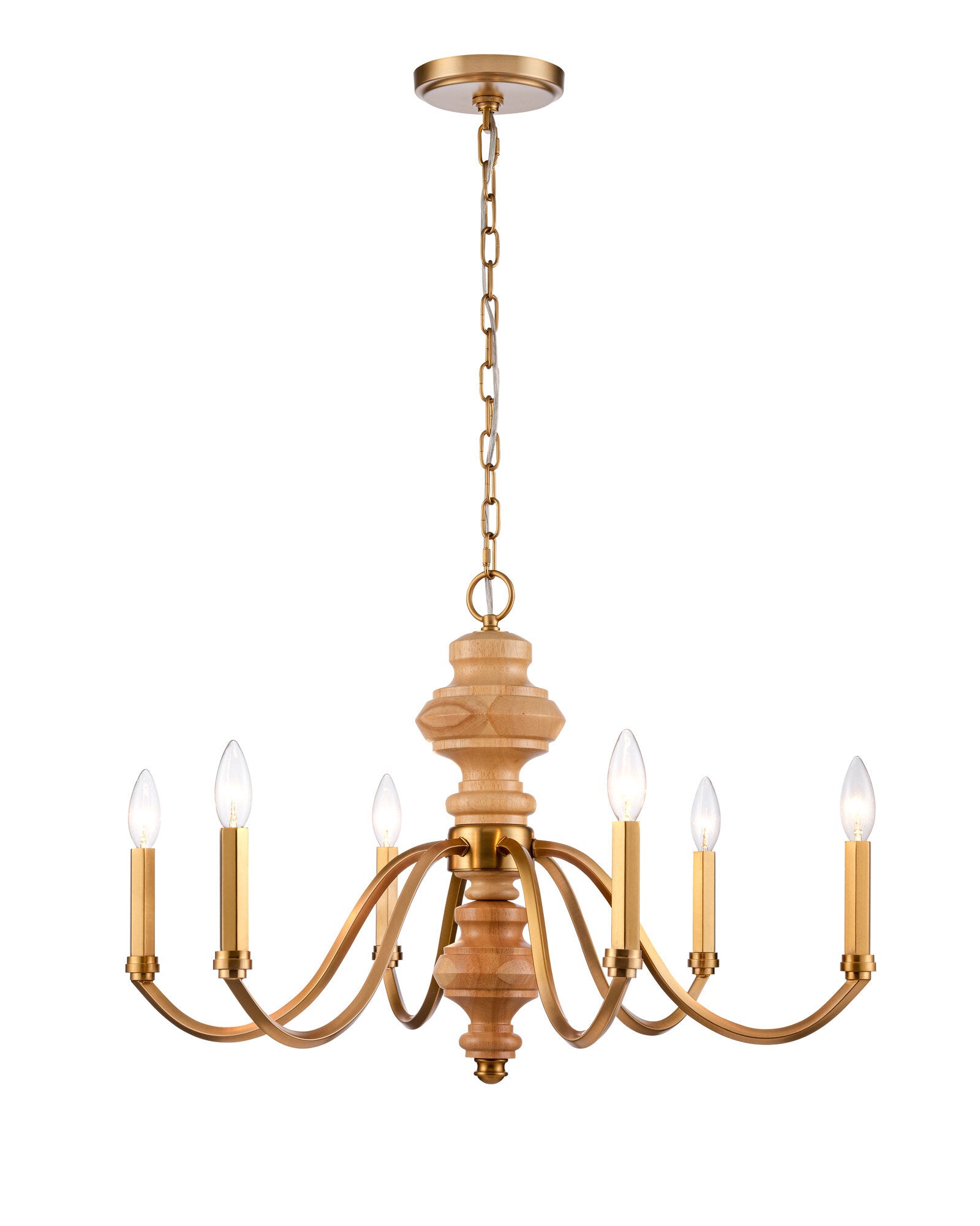 Arabela French Country satin brass chandelier 85141-6