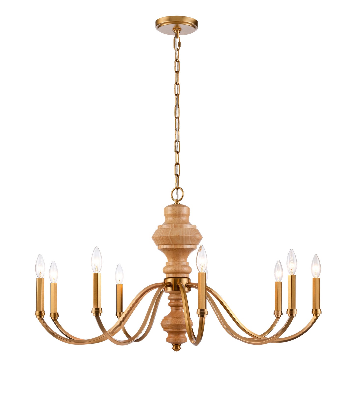 Arabela French Country satin brass chandelier 85142-9