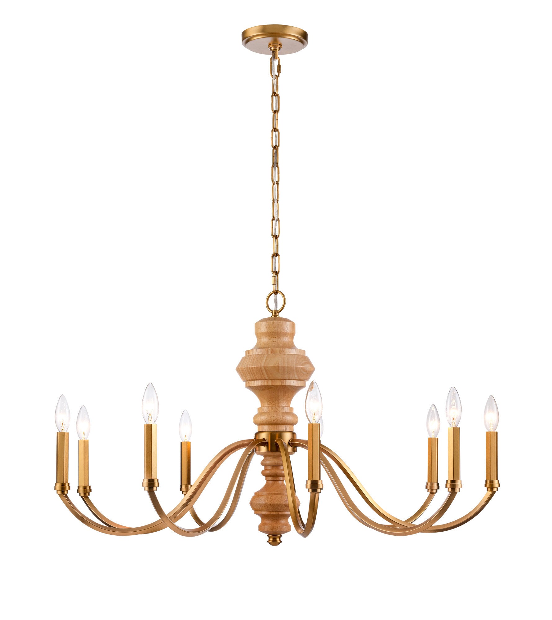 Arabela French Country satin brass chandelier 85142-9