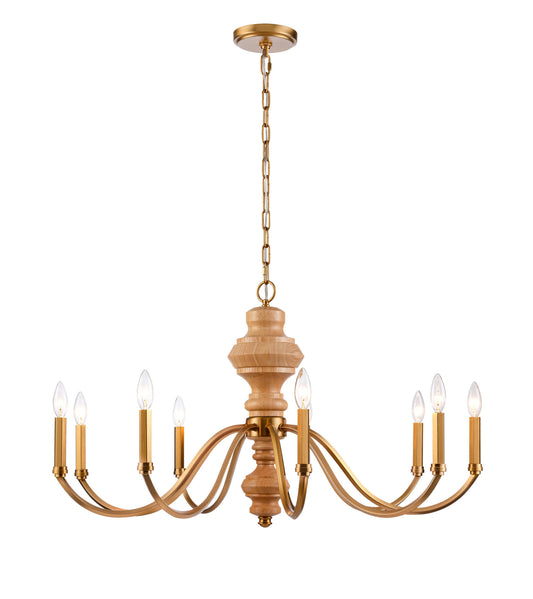 Arabela French Country satin brass chandelier 85142-9