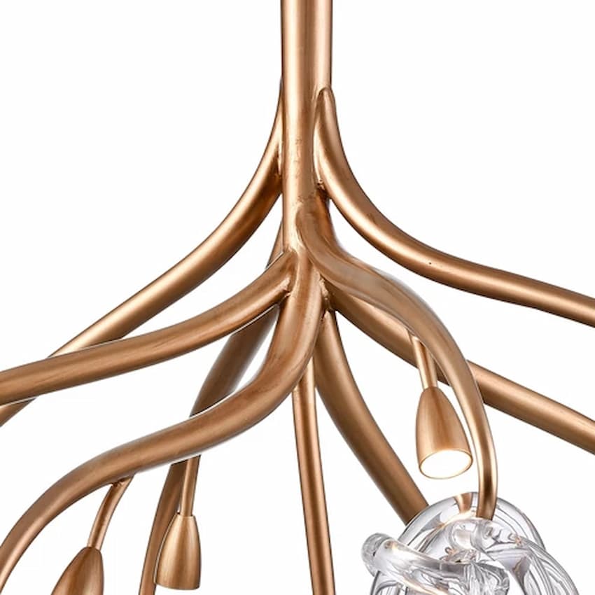 Arabela Lighting Freeform 85182-9 modern organic chandelier with nine integrated LED lights, 2700K warm illumination and 3060 lumens