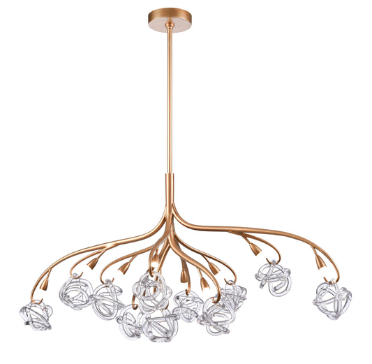 Arabela Freeform antique gold linear chandelier 85183-11