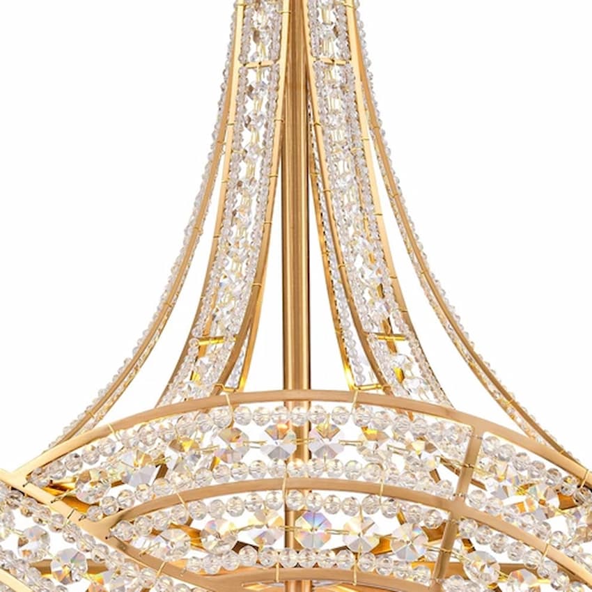 Arabela 85231-6 Anastasia 6-light chandelier featuring delicate glass beading and shimmering clear crystals woven into gold metalwork