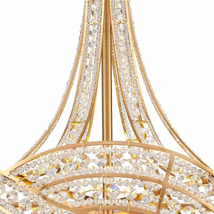 Arabela 85231-6 Anastasia 6-light chandelier featuring delicate glass beading and shimmering clear crystals woven into gold metalwork