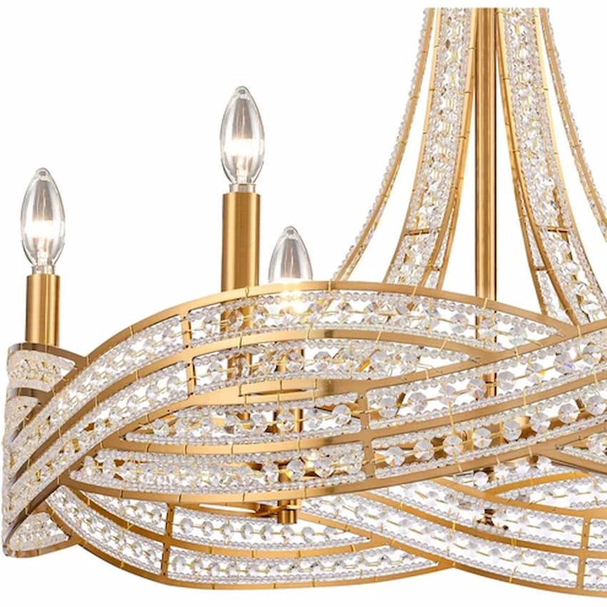 Arabela Lighting Anastasia 85233-6 luxury chandelier with six E12 candelabra lights and shimmering clear crystal accents