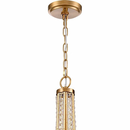 Arabela 85233-6 Anastasia chandelier with Lacquered Gold iron construction, clear crystal detailing and graceful vintage-inspired silhouette
