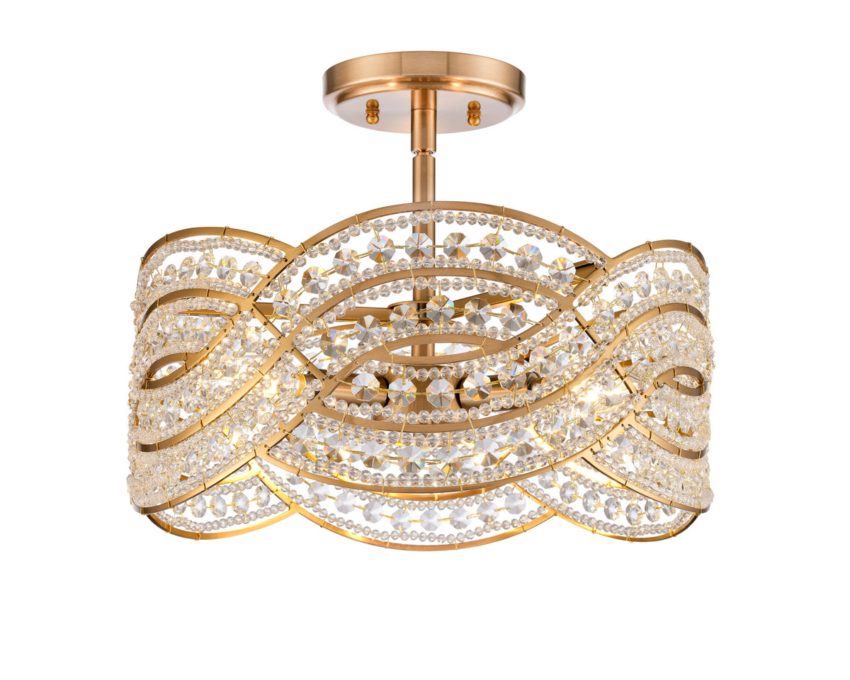 Arabela Anastasia lacquered gold semi flush 85235-4
