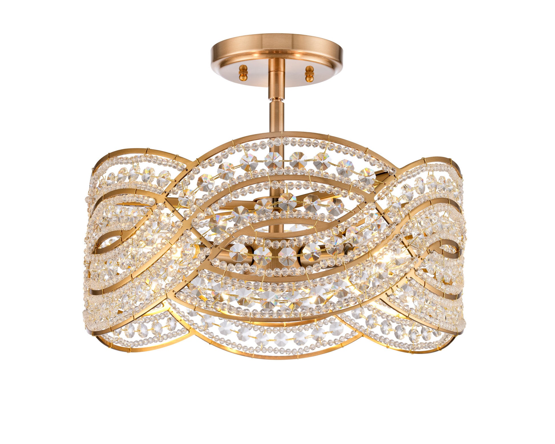 Arabela Anastasia lacquered gold semi flush 85235-4