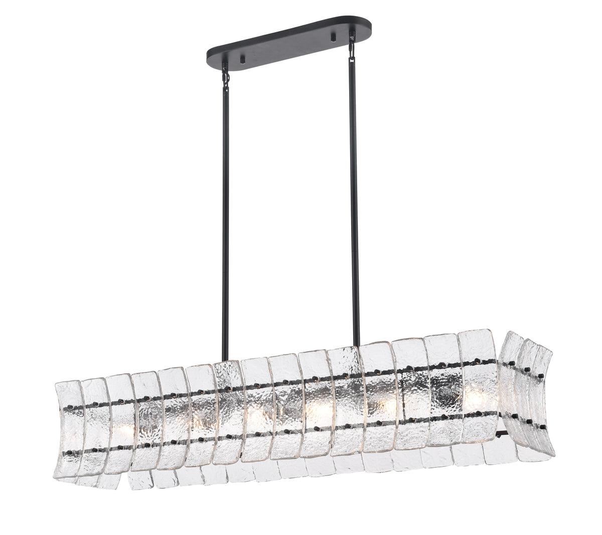 Arabela Sophie matte black linear chandelier 85254-6 view 2