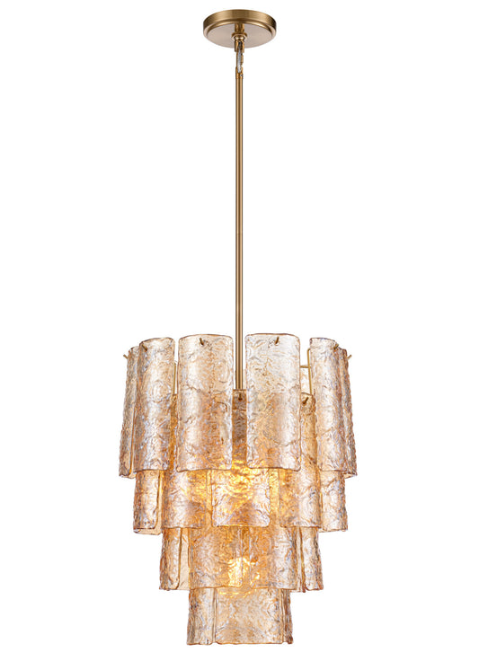 Arabela Fire and Ice lacquered gold chandelier 85261-5
