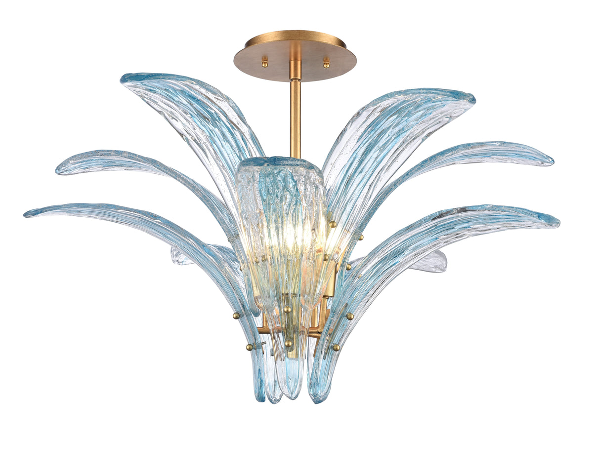 Arabela Fiore antique gold leaf semi flush 85394-5