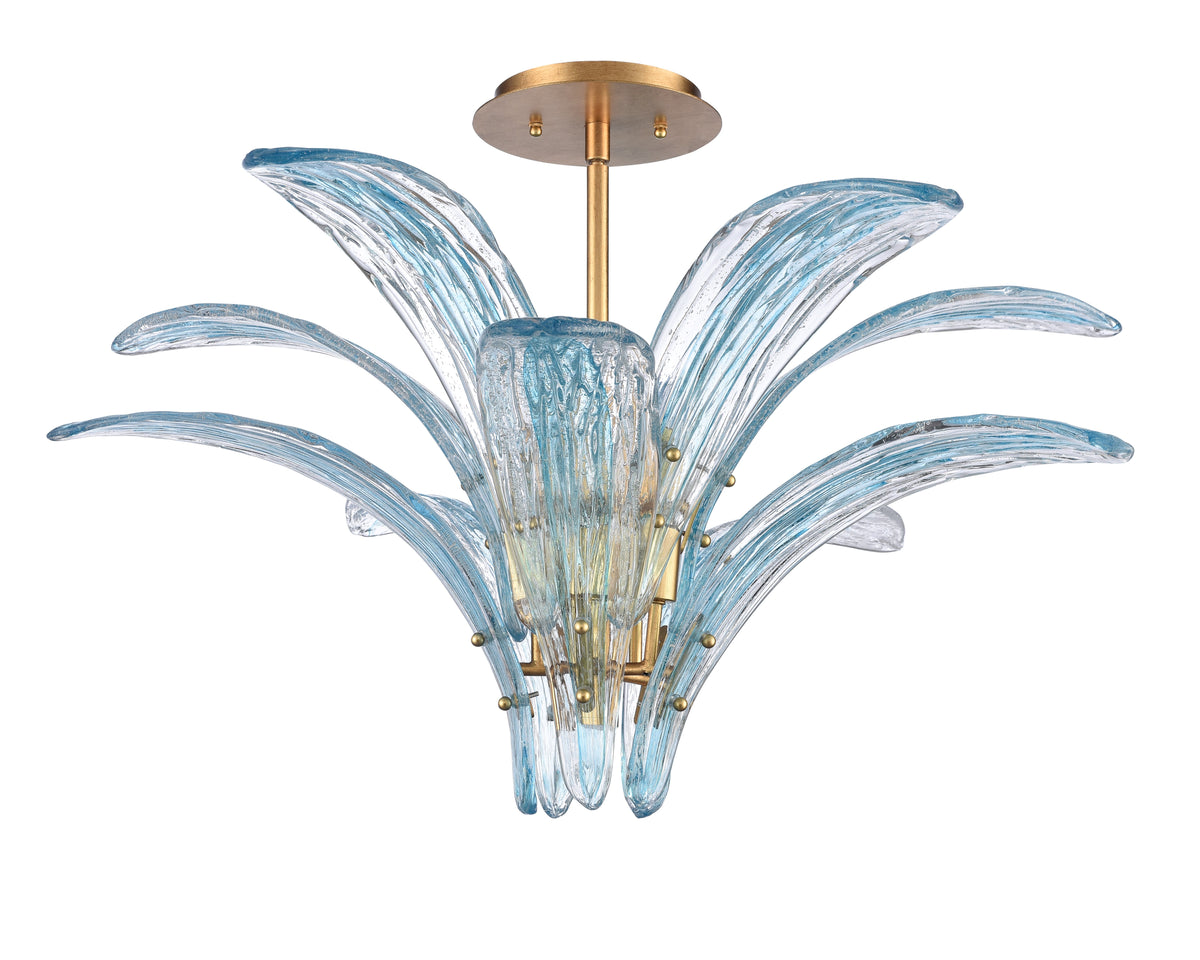 Arabela Fiore antique gold leaf semi flush 85394-5 view 2