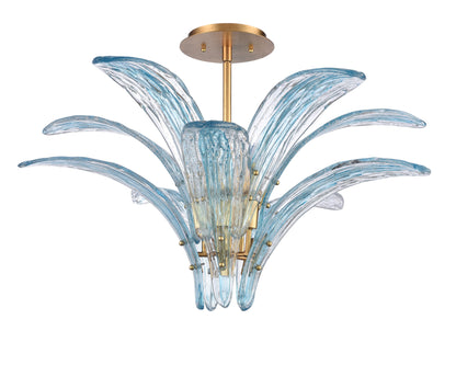 Arabela Fiore antique gold leaf semi flush 85394-5 view 2