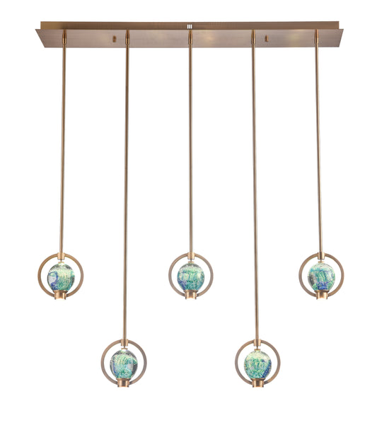 Arabela Utopia lacquered gold linear chandelier 85404-5