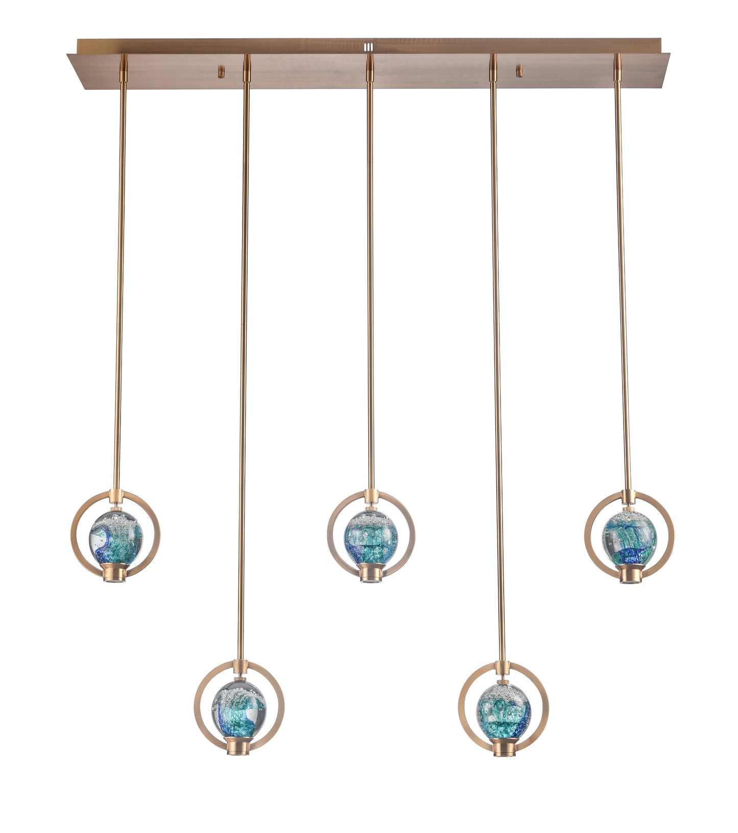 Arabela Utopia lacquered gold linear chandelier 85404-5 view 2