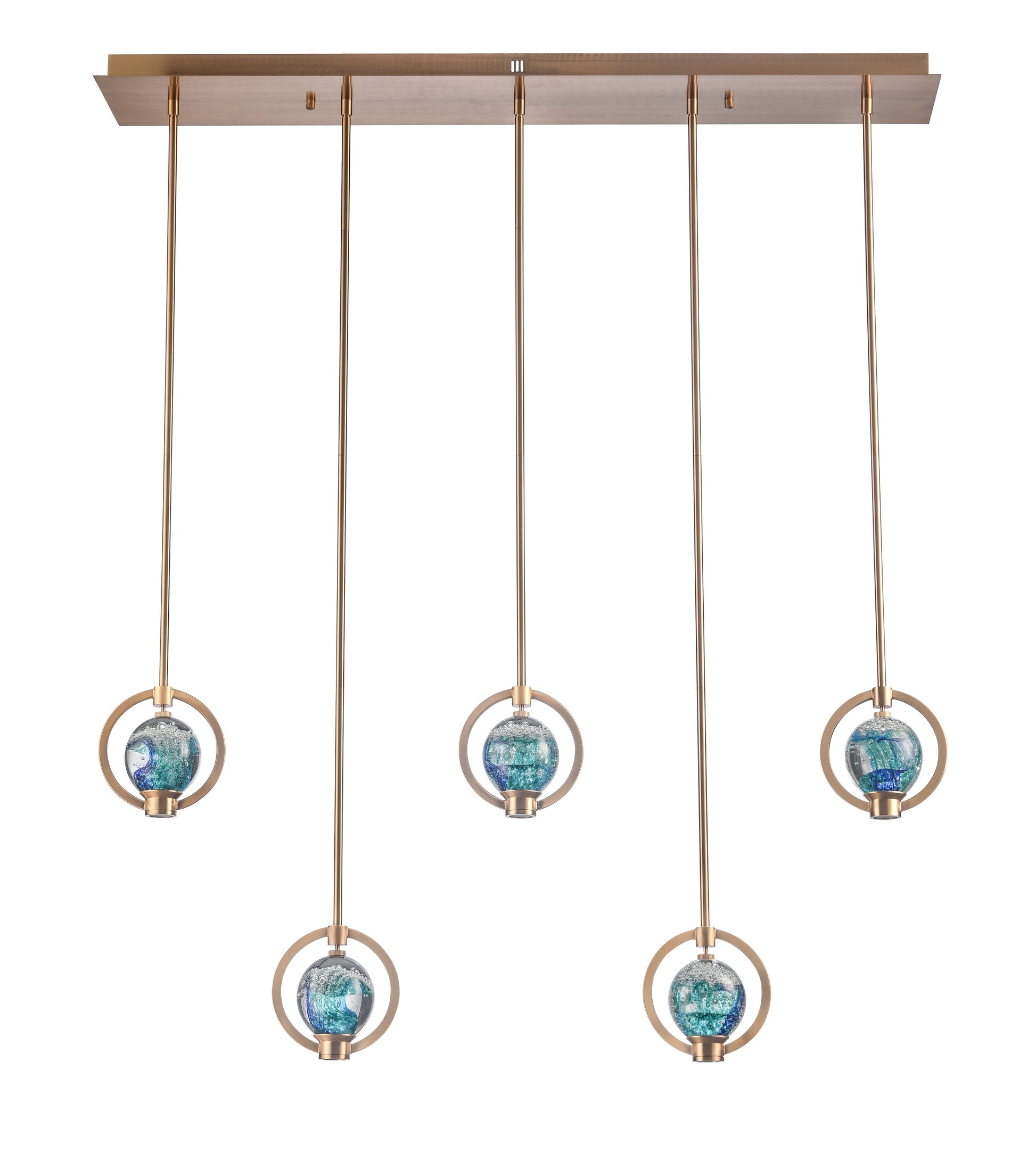 Arabela Utopia lacquered gold linear chandelier 85404-5 view 2