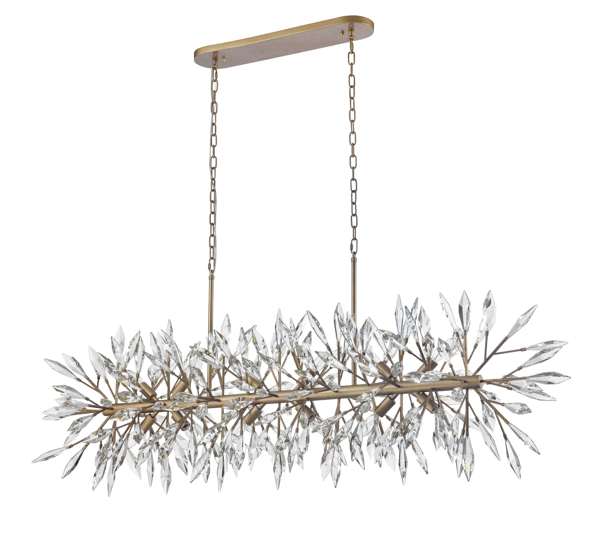 Arabela Crystal Fusion peruvian gold linear chandelier 85420-12 view 3