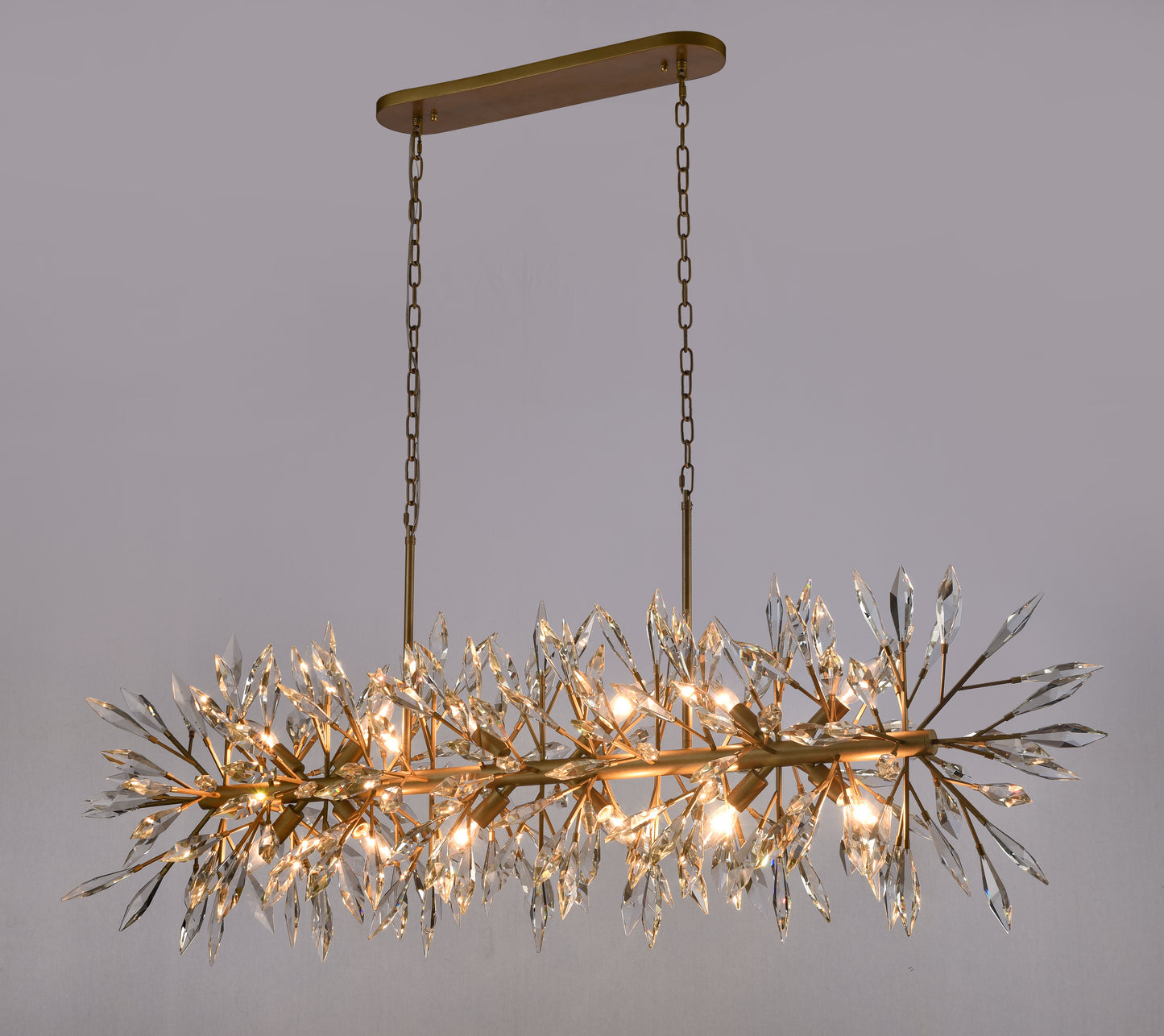Arabela Crystal Fusion peruvian gold linear chandelier 85420-12 view 4