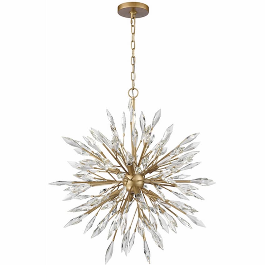 Arabela 85421-8 Crystal Fusion 8-light chandelier featuring sculptural branching steel arms and sparkling clear crystal accents