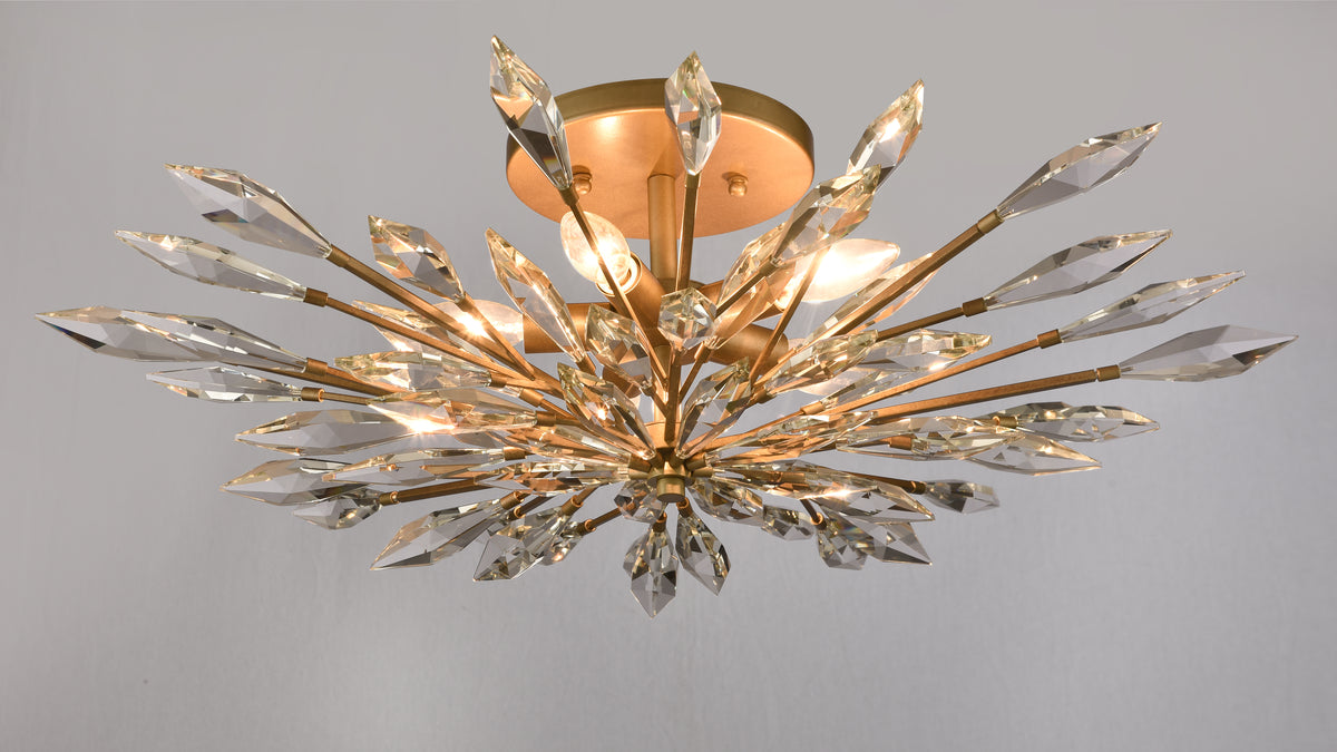 Arabela Crystal Fusion peruvian gold semi flush 85425-5 view 3