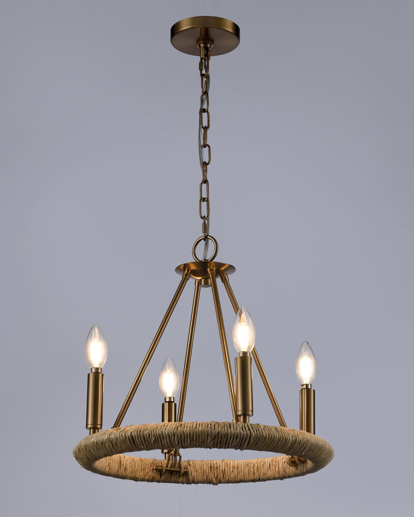 Arabela Cabana lacquered gold chandelier 85430-4 view 3