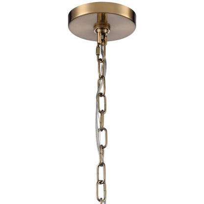 Arabela 85430-4 Cabana 4-light chandelier with Lacquered Gold metalwork and layered natural corn leaf accents