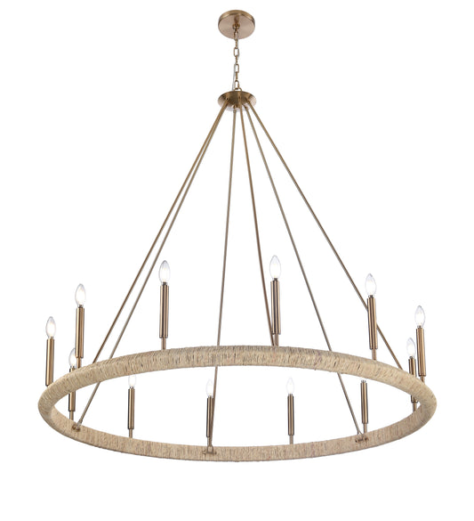 Arabela Cabana lacquered gold chandelier 85433-12 view 2