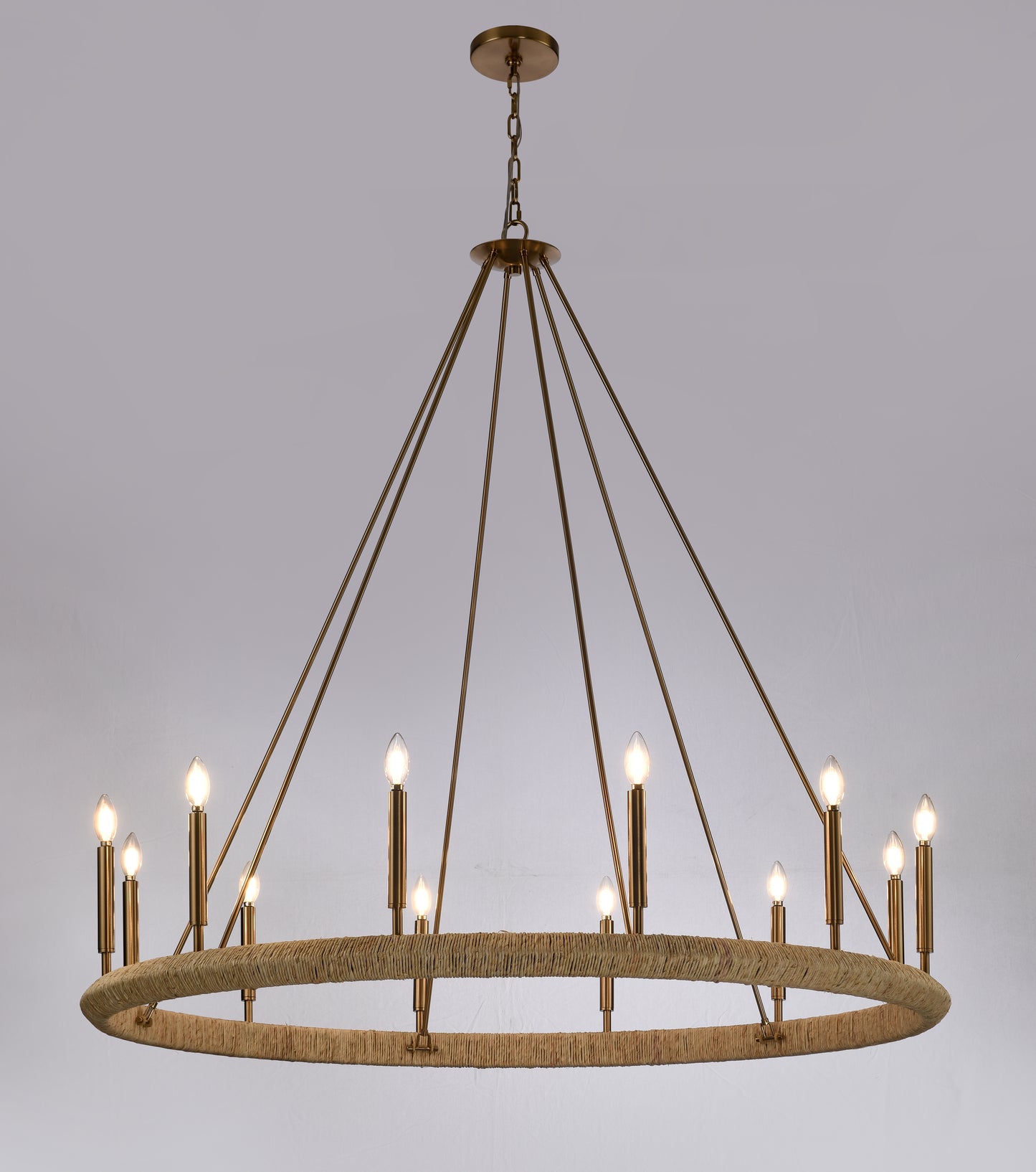 Arabela Cabana lacquered gold chandelier 85433-12 view 3