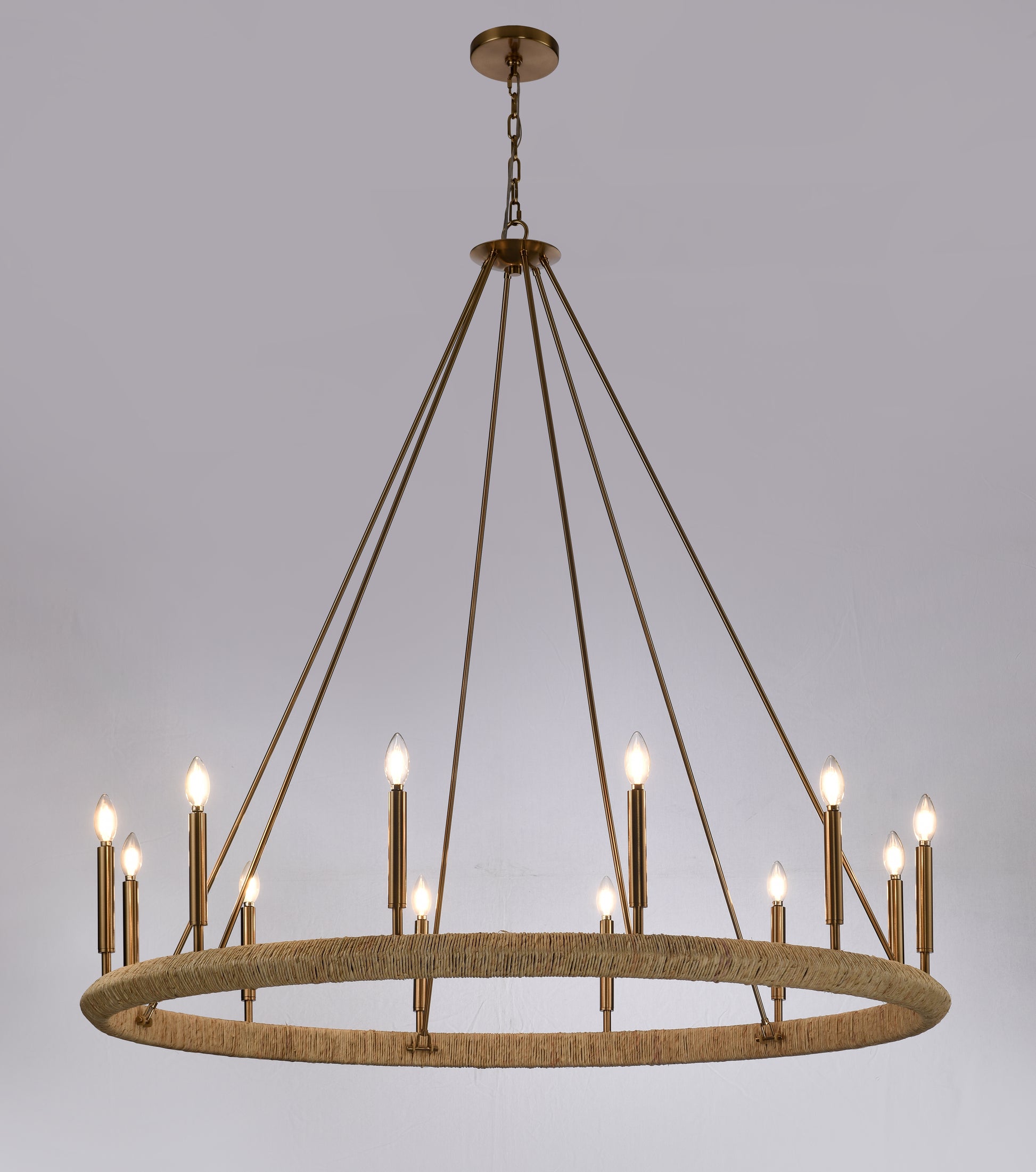 Arabela Cabana lacquered gold chandelier 85433-12 view 3