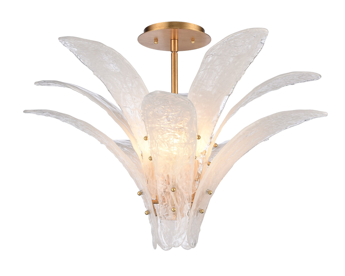 Arabela Fiore antique gold leaf semi flush 85494-5
