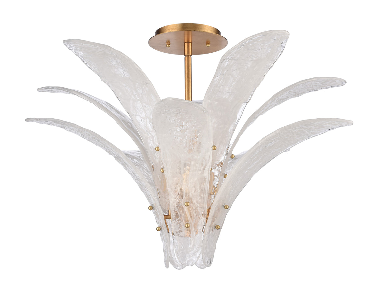 Arabela Fiore antique gold leaf semi flush 85494-5 view 2