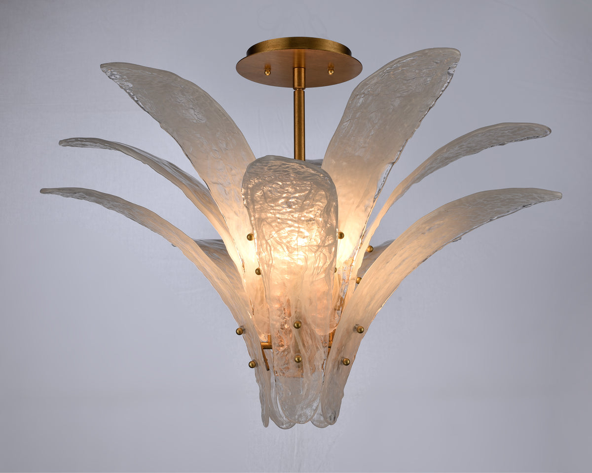 Arabela Fiore antique gold leaf semi flush 85494-5 view 3