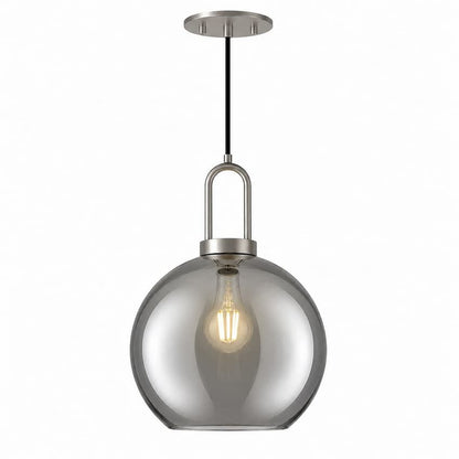 Alora Mood Soji PD601710BNSM 10-Inch Pendant Light in Brushed Nickel Finish with Smoked Solid Glass Shade