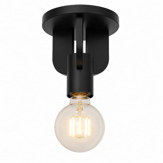 Alora Mood Claire SF607001MB 5-Inch Semi-Flush Mount in Matte Black Steel Finish