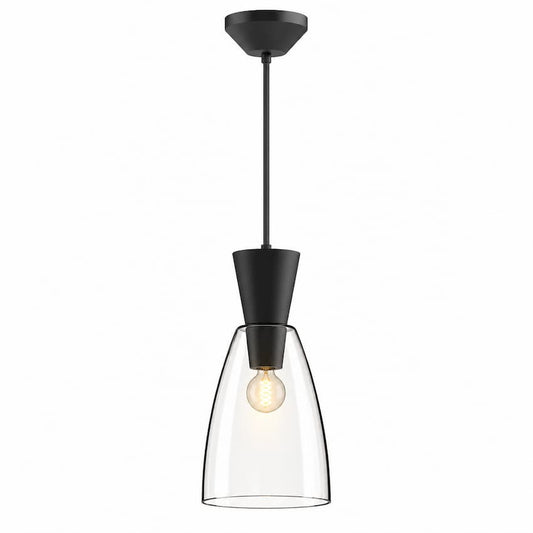 Alora Mood Arlo PD534007MBCL Pendant Light in Matte Black with Clear Glass Shade
