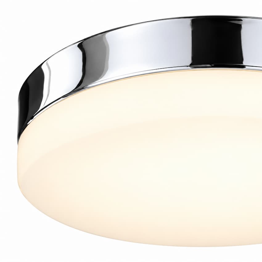 Kuzco Lomita FM2011-CH modern chrome ceiling fixture with steel and glass construction