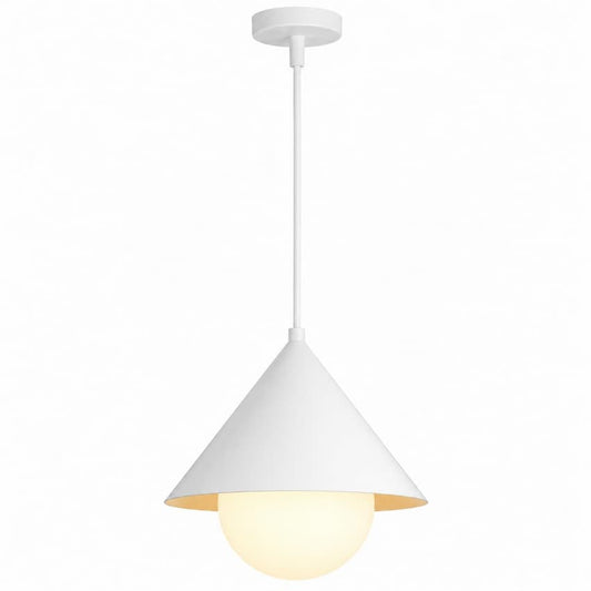 Alora Mood Remy PD485214WHOP 14-Inch 1-Light Pendant in White Finish with Opal Glass Shade