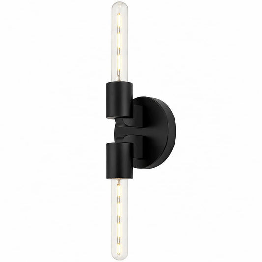 Alora Mood Claire WV607202MB 5-Inch 2-Light Vanity Light in Matte Black Steel Finish