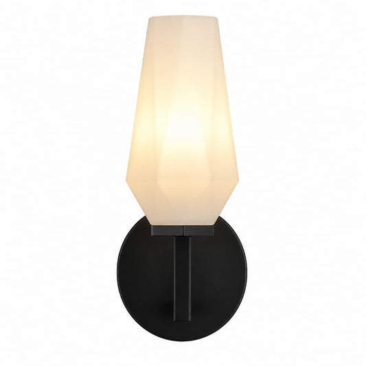 Alora Mood Krysta WV424110MBOP 10-Inch Vanity Light in Matte Black with Opal Glass Shade