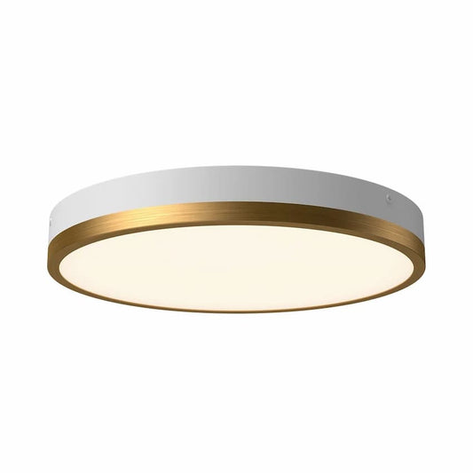 Alora Mood Adelaide FM554215AGWH-5CCT 15-Inch LED Flush Mount in Aged Gold with Aluminum, Steel and Glass Construction