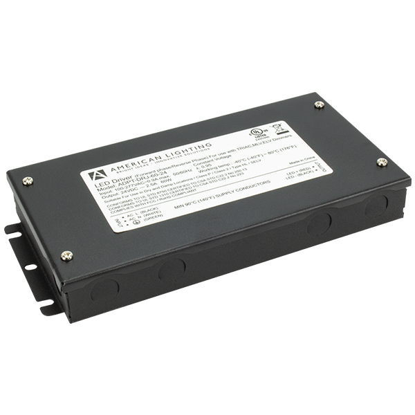 Adaptive Driver with Enclosed Leads and Knockouts 60 Watts 12V DC - American Lighting ADPT-DRJ-60-12