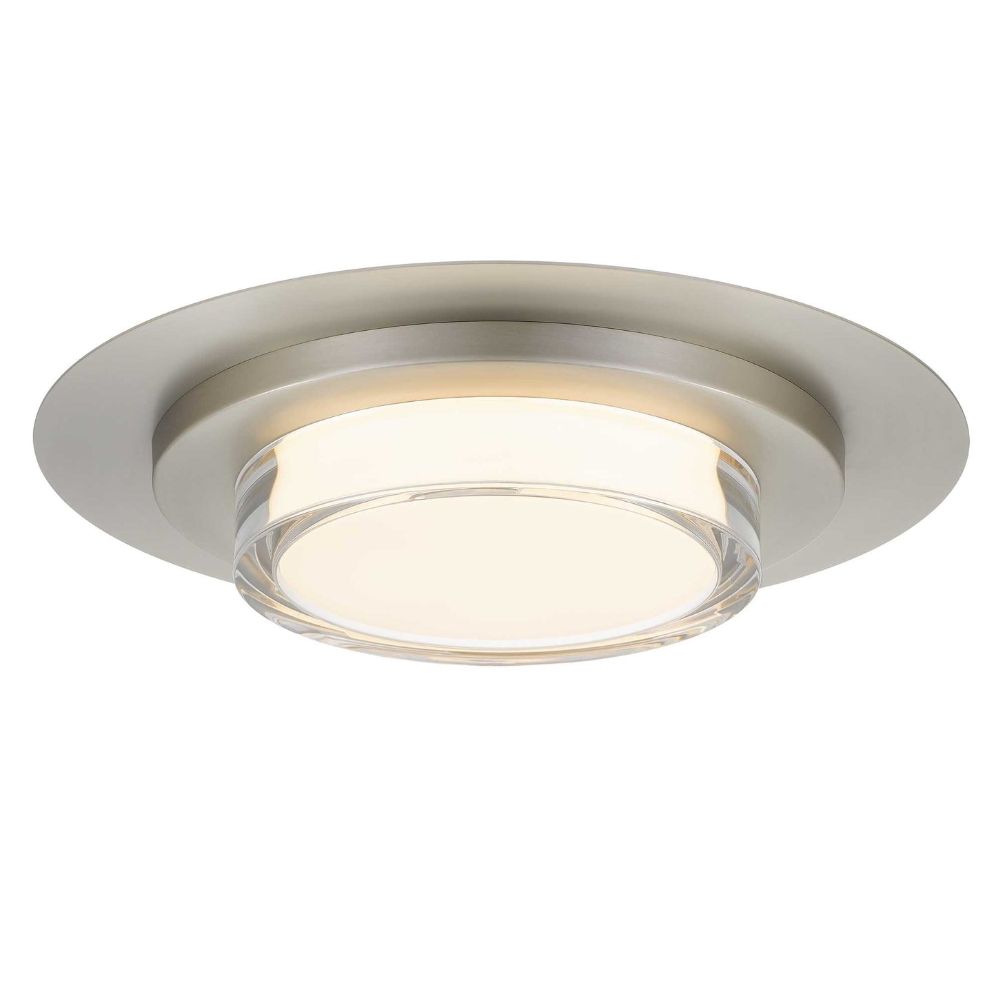 Alteck Plate 16 inch brushed stainless steel LED outdoor flush mount