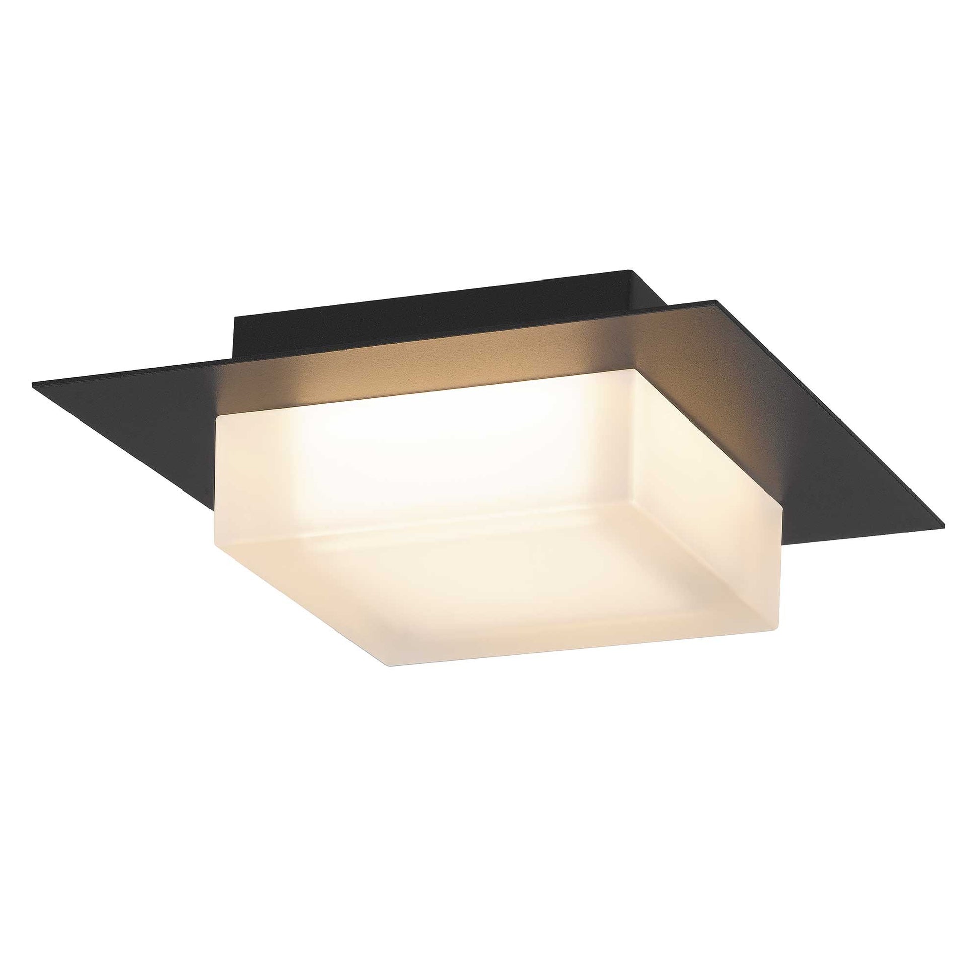 Alteck Foursquare 8 inch sand black LED outdoor flush mount