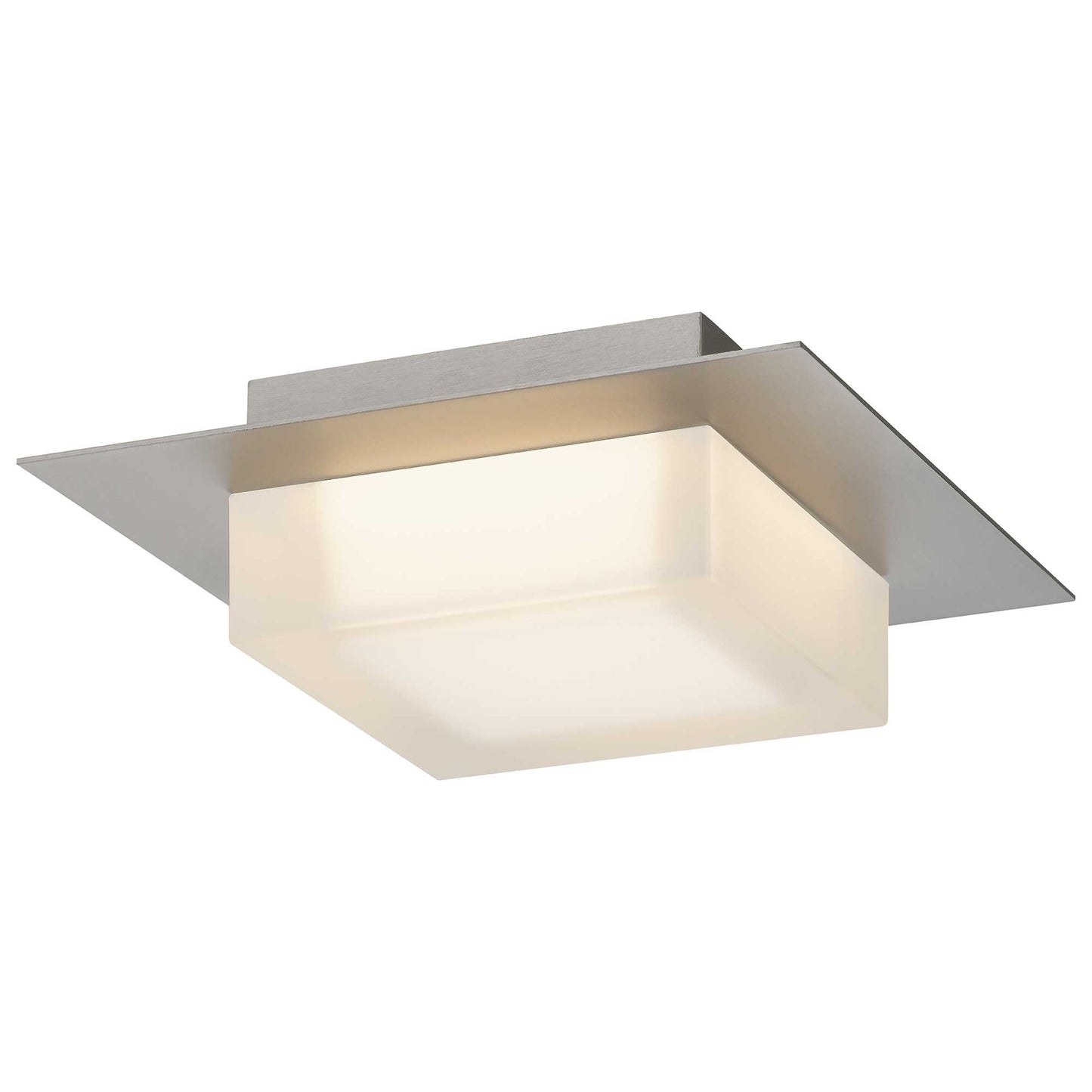 Alteck Foursquare 8 inch brushed stainless steel LED outdoor flush mount