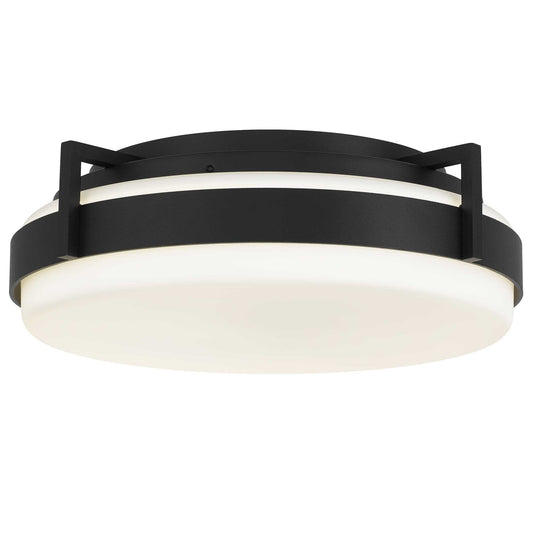 Alteck Ted 15 inch sand black LED outdoor flush mount