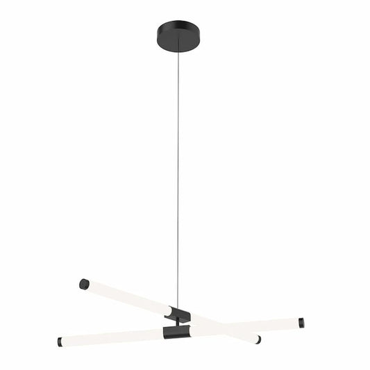 Kuzco CH18537 Akari 37-inch chandelier with integrated LED lighting, clean metallic details and contemporary suspended design