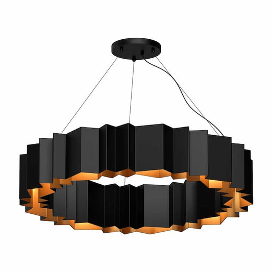 Kuzco Akira CH58040-BK/GD modern 12-light chandelier with artistic steel construction and dramatic up-and-down illumination