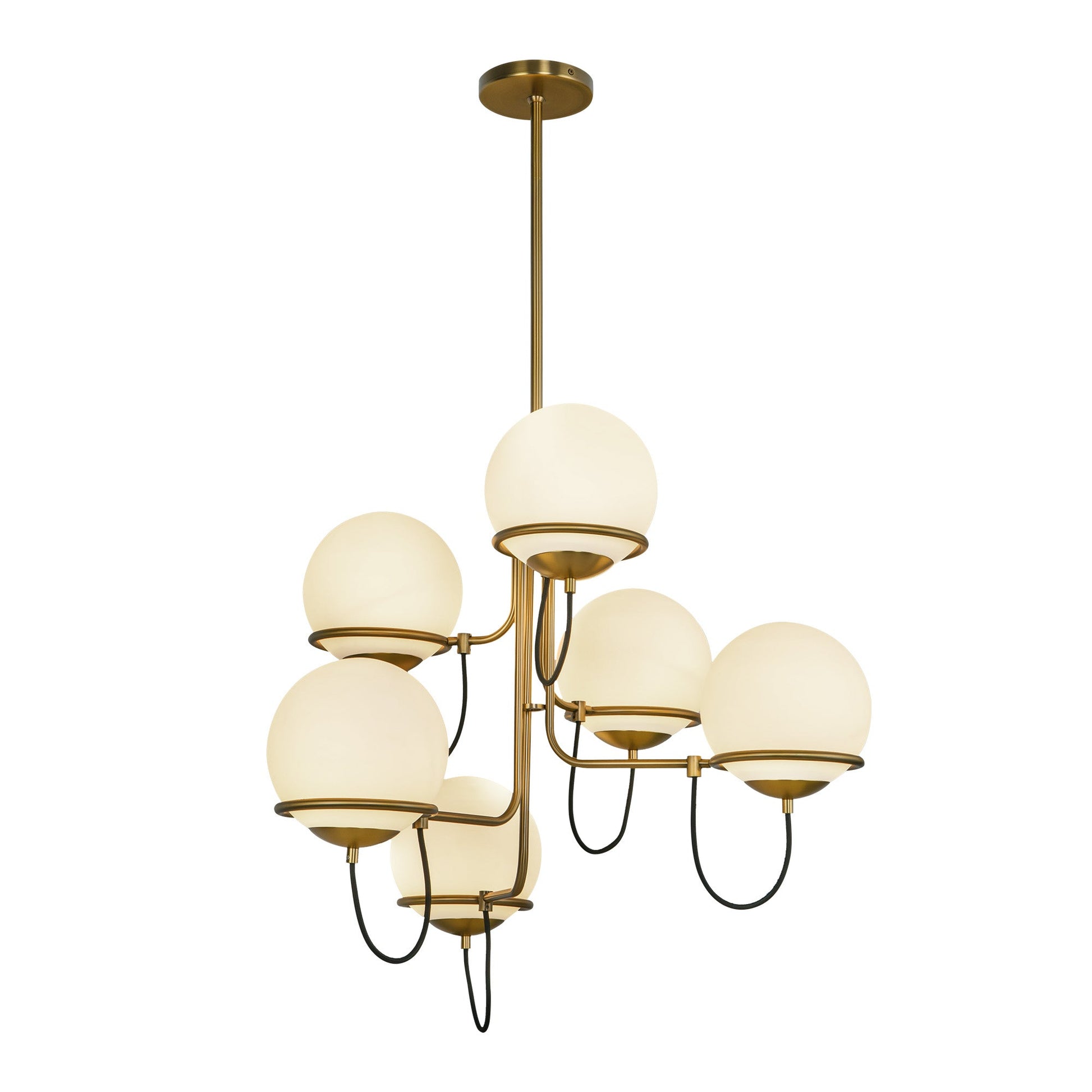 Alora Mood Alba aged gold chandelier CH458632AGOP